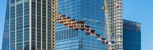 New construction of a skyscraper in New York